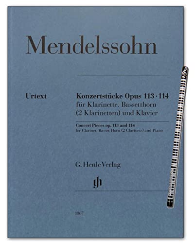 Konzertstücke op.113 und op.114 für Klarinette, Bassetthorn (2 Klarinetten) und Klavier - [Noten/Sheetmusic] Komponist : Mendelssohn-Bartholdy, Felix - mit Musik Bleistift