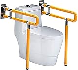 Toiletten Wandstützgriff 60CM Klappbare Stützgriff Toilettenstützgriff Stützhilfe WC Griffe Hilfsmittel Sicherheitsgestelle für Toiletten Gelb, 300kg