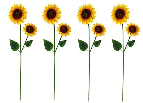 DARO DEKO Metall Garten-Stecker Sonnenblume 100cm 4 Stück