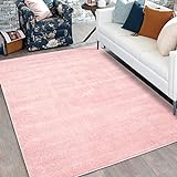 carpet city Teppich-Läufer Einfarbig Uni Flachfor Soft & Shiny in Rosa für Wohnzimmer; Größe: 80x150 cm