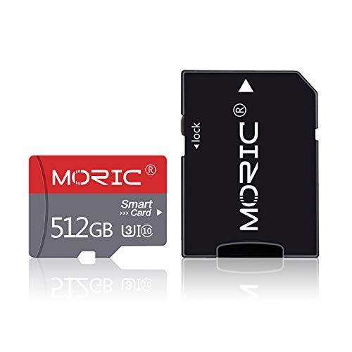 512 GB Micro-SD-Karte mit SD-Kartenadapter, Klasse 10, TF-Speicherkarte, High-Speed-Speicherkarte für Smartphone, Kamera, PC (512 GB)