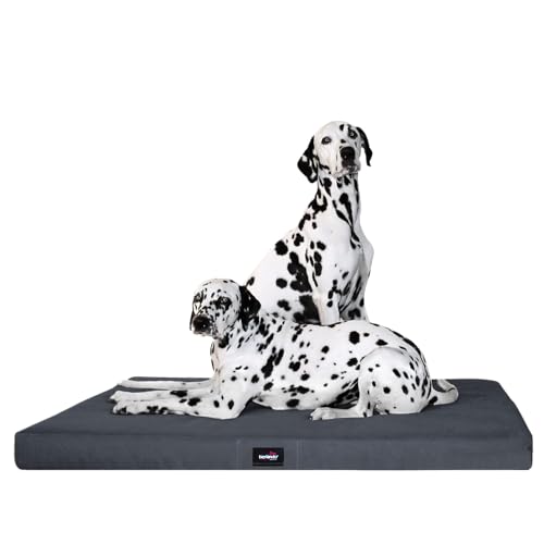 tierlando® Orthopädische Hundematratze Alice ANTIRUTSCH aus robustem Polyester 600D | Visco-Matratze (XL 120 x 90 cm, 2 Graphit)