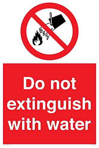 Schild"Do not extinguish with water", 400 x 600 mm, A2P