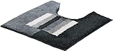 Erwin Müller WC-Umrandung Korfu, WC-Matte rutschhemmend grau Größe 50x50 cm - für Fußbodenheizung geeignet, flauschig, weich (weitere Farben)