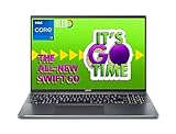 Acer Swift Go (SFG16-71-78CN) Ultrabook/Laptop | 16" 3.2K OLED 120Hz Display | Intel Core i7-1355U | 16 GB RAM | 512 GB SSD | Intel Iris Xe Grafik | Windows 11 | QWERTZ Tastatur | grau