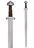 Battle-Merchant Wikingerschwert mit Scheide | Englisches Schaukampfschwert der Wikinger aus dem 10. Jh. | Mittelalter Schwert echt Metall für Erwachsene