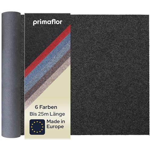 Primaflor Schmutzfangläufer als Meterware - Robuste Fußmatte - Rutschfester Sauberlauf - Hochwertiger Küchenläufer - Eingangsmatte für Innen und Außen - PICOLLO - Anthrazit - 1,00m x 12,00m