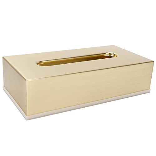 Tissue-Behälter, Tissue-Box Innovativer rechteckiger 304 Edelstahl-Servietten-Papierhalter-Behälter Gold