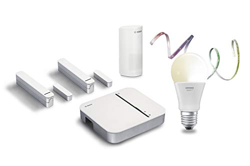 Bosch Smart Home 8750001448 LEDVANCE Sicherheit Starter Set mit App-Funktion und integrierten LED Lampen (kompatibel mit Apple HomeKit)