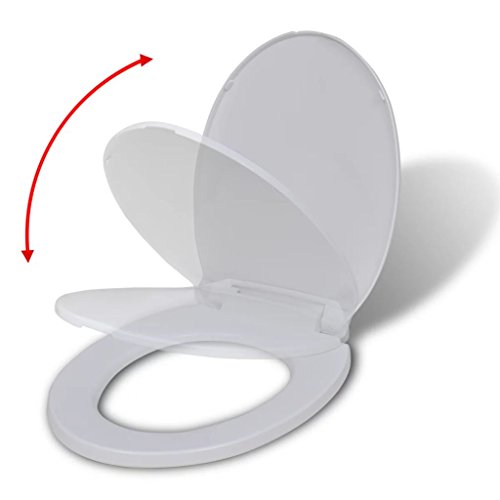 Ksodgun Toilettensitz mit Absenkautomatik WC-Sitz Klodeckel Toilettendeckel Oval Weiß - Mit Soft-Close-Funktion/Absenkautomatik