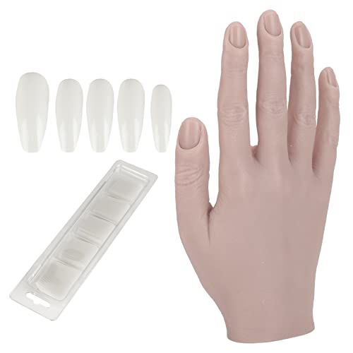 Nagelkunst Übungshand, Flexibles Gelenk Nagelkunst Übungshand, Gefälschte Silikon Nagel Schaufensterpuppe Hand Nagelwerkzeuge Kit(02)
