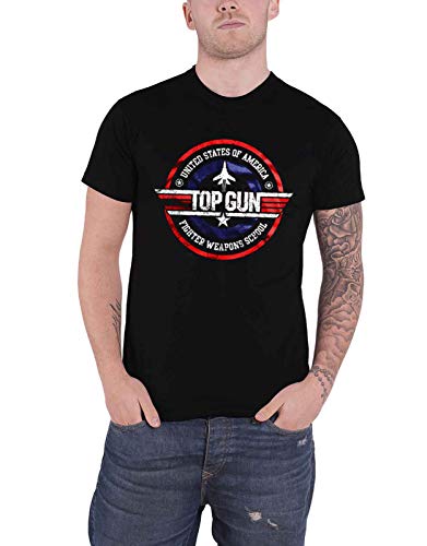 Top Gun Fighter Weapons School Männer T-Shirt schwarz XL 100% Baumwolle Fan-Merch, Filme