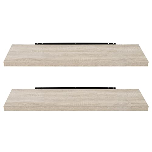 EUGAD 0041QJ-2 Wandregal Wandboard 2er Set Hängeregal Holz Board Modern Sonoma Eiche 100x22,9x3,8cm