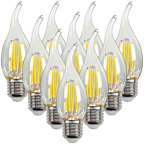 Tianfan LED-Leuchtmittel, C35/G45, LED-Leuchtmittel, 220 V/240 V, 4 W, Edison-Glühbirne, 10 Stück, glas, C35 Endrohr E27, E27, 4.00W 230.00V