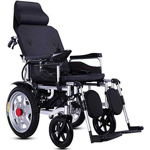 ZXGQF Silla De Ruedas Eléctrica, plegable, con motor, para discapacitados, 360 ??°Silla Ruedas Eléctrica Plegable Y Marco Aluminio- extraíble Pasamanos