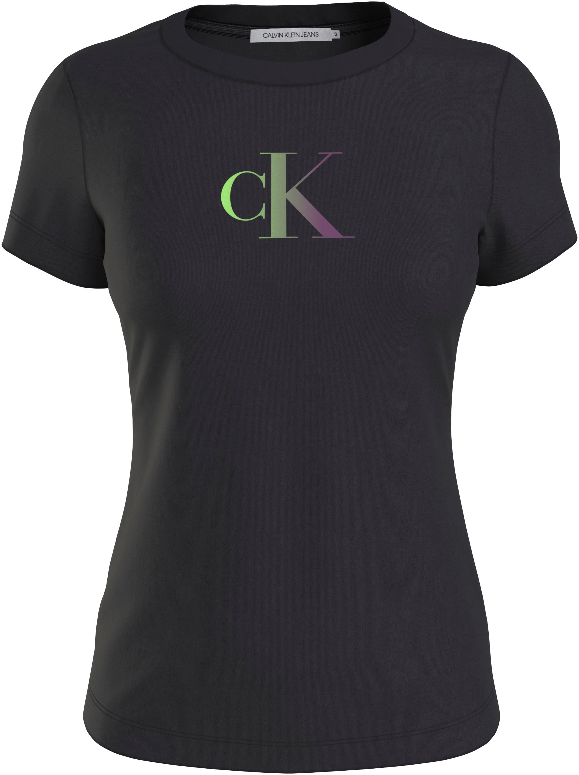 Calvin Klein Jeans Damen Gradient Ck Tee S/S T-Shirts, Amaranth, L
