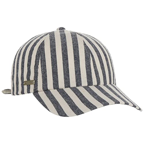 Seeberger Stripe Baumwollcap Basecap Baseballcap Damencap Sonnencap (One Size - Denim)