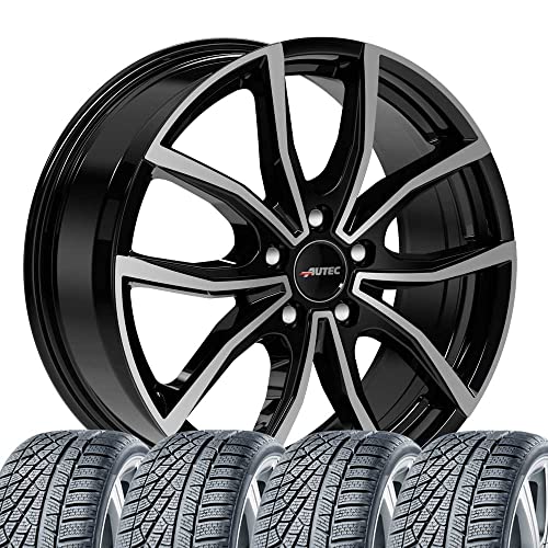 4 Winter Kompletträder 7x18 ET 45 5x112 Schwarz poliert mit 235/55 R18 104V CON WinterContact TS 870 P XL FR kompatibel mit Skoda Kodiaq