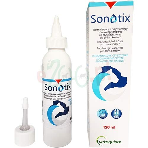 Vetoquinol Sonotix® - ph-neutraler Ohrreiniger für Hunde und Katzen mit Cerumen-regulierenden Eigenschaften