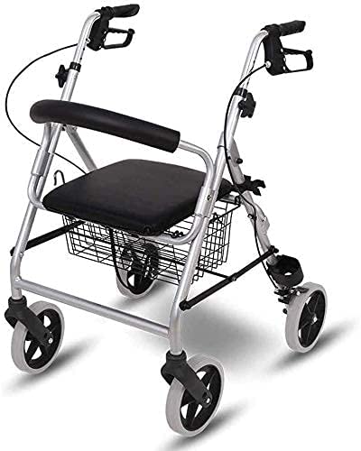 Gehhilfen für ältere Menschen Gehhilfe für Senioren Rollator Rollator-Gehhilfe mit Sitz und Rädern, zusammenklappbare tragbare Gehhilfen für Senioren Gehhilfe mit Aufbewahrungskorb mit großem Fassung