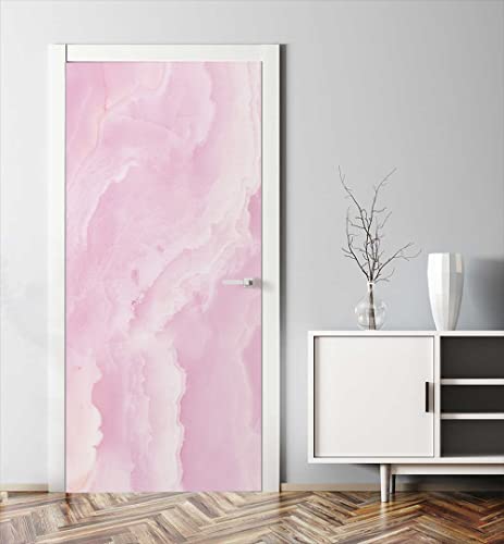 MyMaxxi | Tür bekleben mit Türtapete Selbstklebend 90x200 Marmor rosa Wellen |Tür verschönern mit Türfolie | Türaufkleber XXL Aufkleber Folie | Türposter Türklebefolie für jedes Zimmer -