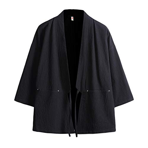 Shaoyao Herren Vintage Cardigan Poncho Cape Mantel Japan Strickjacke Happi Kimono Jacke