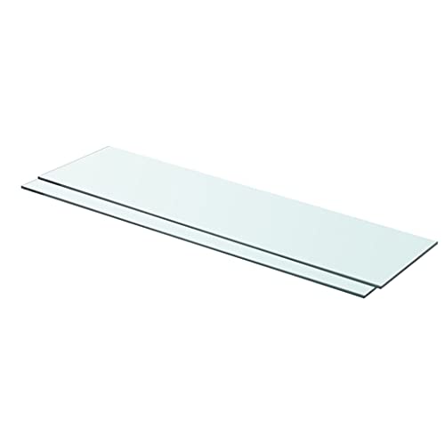 GeRRiT Regalboden Glas Transparent (Color : Transparent 2 STK, Size : 80 x 20 cm (L x B))