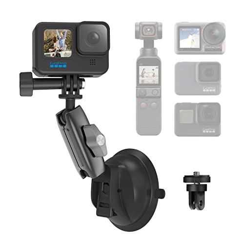 AuyKoo Saugnapfhalterung für GoPro 9/8/7/6/5 und Action-Kameras, Saugnapfhalterung Klapphalterung für Auto, Boot, Yacht, Motorrad für Videoaufnahmen