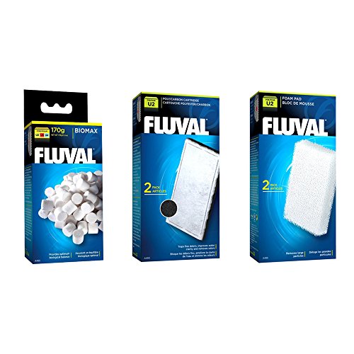 Fluval U2 Filter Set - Foam pads, Poly Carbon cartridges, and Biomax !70g