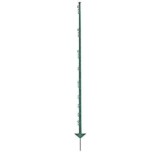 Göbel Weidezaunpfahl PP Copo GF Kunststoffpfahl 105cm 7 Bandösen 3 Seilösen mit Stahlnagel grün 10 St.