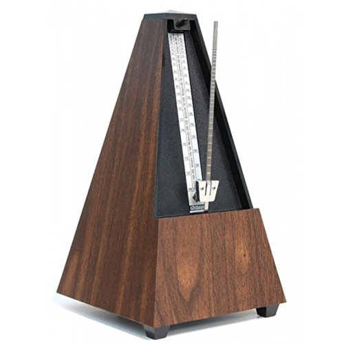 Wittner 903432 Taktell Pyramidenform Metronom Kunststoffgehäuse mit Glocke Nußbaum-Maserung