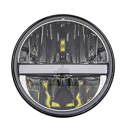 Runde LED-Scheinwerfer mit Tagfahrlicht mit Fern-/Abblendlicht für Motorrad, 17,8 cm