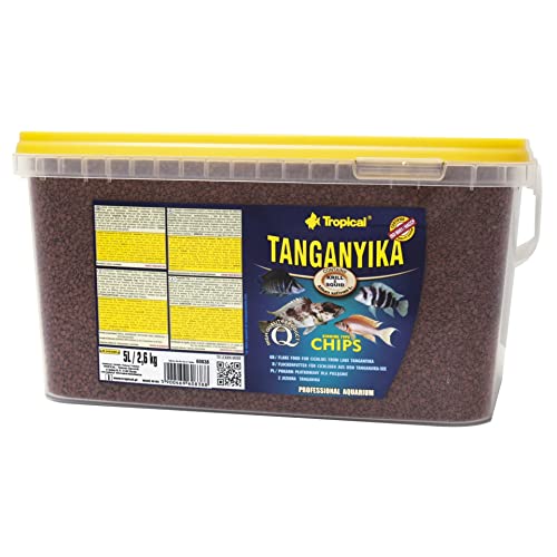 Tropical Tanganyika Chips - Zutatenreiche, sinkende Spezialfutter-Chips für große Tanganjikasee-Cichliden, 1er Pack (1 x 5 l)