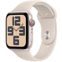 Apple Watch SE (GPS + Cellular) - 44 mm - Starlight Aluminium - intelligente Uhr mit Sportband - Flouroelastomer - Starlight - Bandgröße: S/M - 32GB - Wi-Fi, LTE, Bluetooth - 4G - 33 g (MRGU3QF/A)