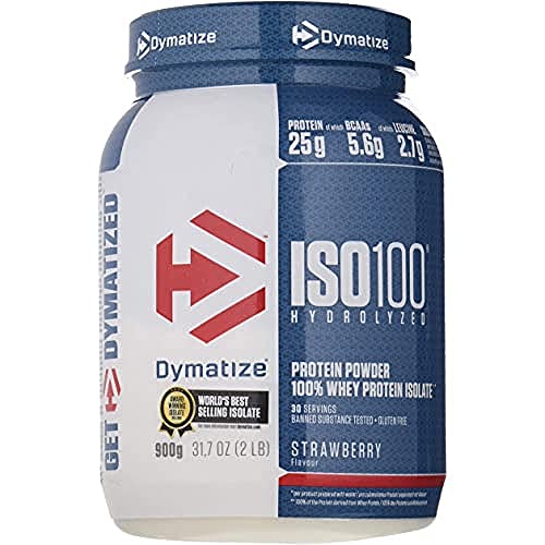 Dymatize ISO 100 Strawberry 900g - Whey Protein Hydrolysat + Isolat Pulver