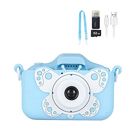 Reykentu Kinderkamera Digitalkamera für Kinderspielzeug Kinderfoto-Videokamera mit 32 GB -Karte für MäDchen und (Blau)