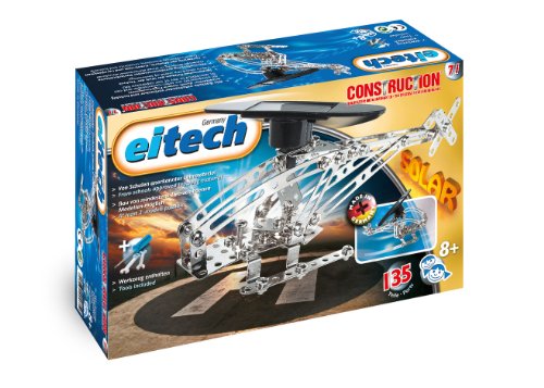 Eitech 00071 00071-Metallbaukasten Helikopter Set mit solarbetriebenem Motor, 135-teilig, Multi Color