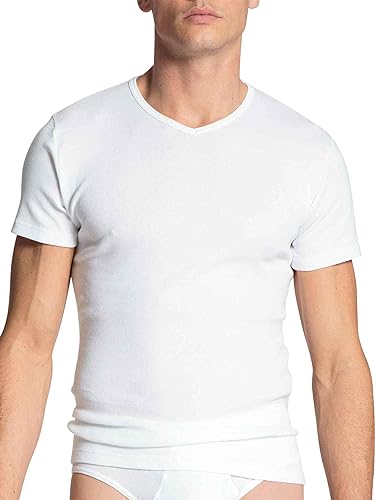 CALIDA Herren T-Shirt Cotton 1:1 Unterhemd, Weiß (Weiss 001), XX-Large (Herstellergröße: XXL = 58/60)