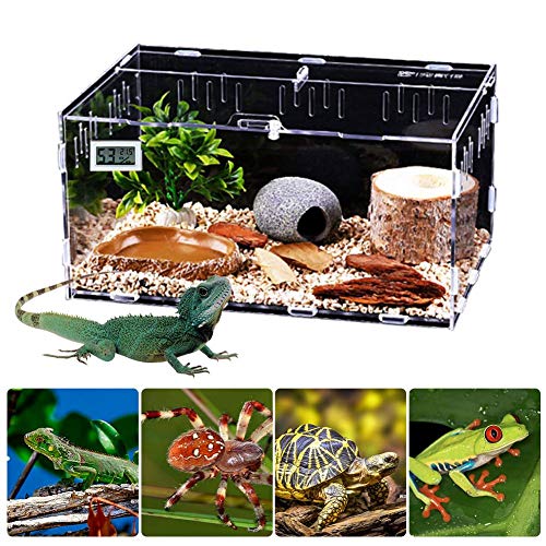funnyfeng Aquarien, Reptilien Box Acryl Terrarien für Reptilien Amphibien, Zuchtbehälter Terrarium für Schlangenschildkröten, Transportboxen