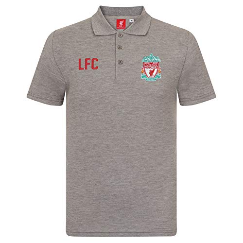 FC Liverpool Herren Polo-Shirt mit originalem Fußball-Wappen - Grau - 3XL