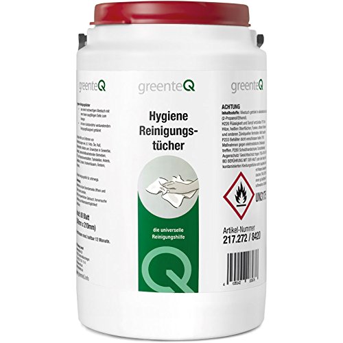 greenteQ Hygiene Reinigungstücher für eine kraftvolle und hygienische Reinigung (80 Feuchttücher)
