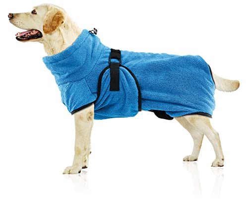 Petastic Hundebademantel aus Frottee - Saugfähiger Bademantel für Hunde, Perfekt zum Trocknen nach Baden, Schiwmmen oder Spazieren, Größe XL
