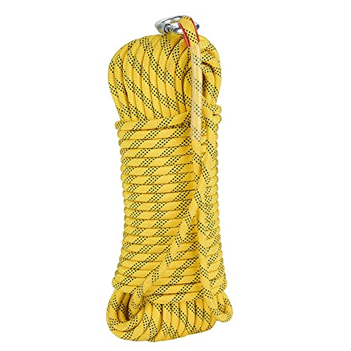 SAHKGYE 12MM Kletterseil Fischerei Bergung Seil Hochfestes Sicherheitsseil Geflochtenes Nylonseil Für Outdoor Wandern Zubehör Sport Camping Lagergewicht 1500kg (Color : Yellow, Size : 12mm x 10m)