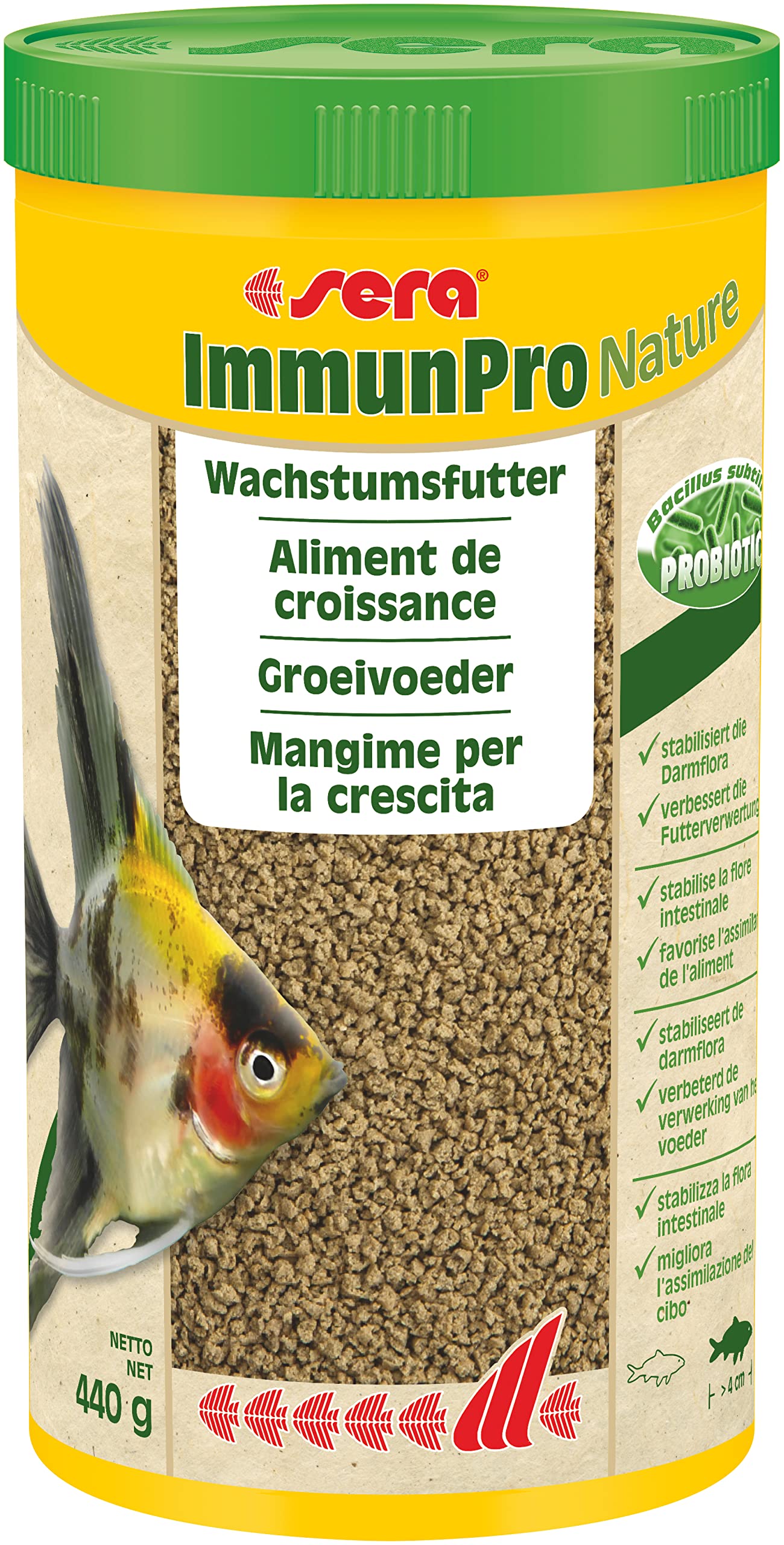 sera ImmunPro Nature 1000 ml (440 g) - Probiotisches Wachstumsfutter für Zierfische ab 4 cm