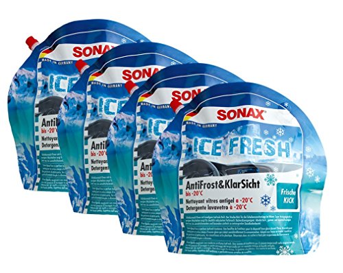 4er Set SONAX 01334410 AntiFrost&KlarSicht 3 L gebrauchsfertig bis -20° ICE FRESH (12 L)