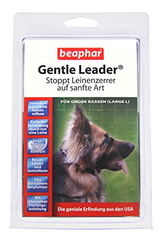 Gentle Leader® für Hunde | Erziehnungshilfe für Leinenzerrer | Besser führen & kontrollieren | Trainings-Halsband für Hunde | Farbe: Schwarz | Größe L