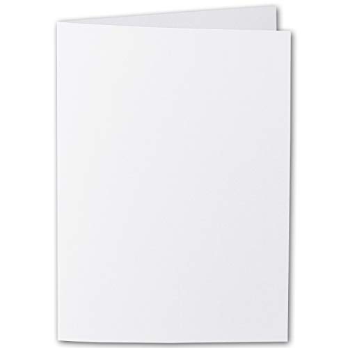 ARTOZ 100x DIN A6 Faltkarten - Blütenweiß (Weiß) - 105 x 148 mm Karten blanko zum selbstgestalten - 220 g/m² gerippt