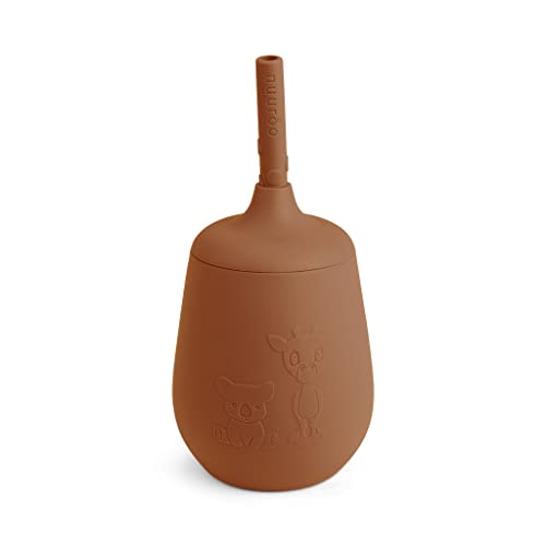 NUUROO - Adita Silicone Cup with Straw - Caramel Café