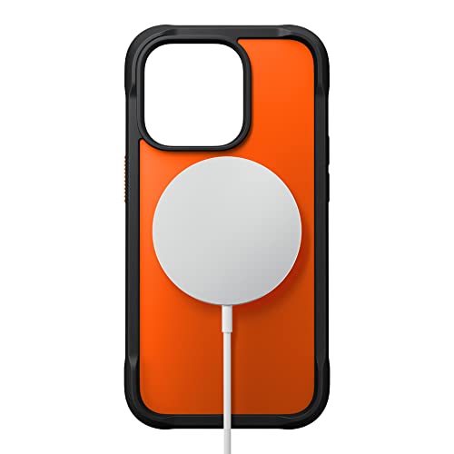 NOMAD Rugged Case für iPhone | Robuste Schutzhülle mit Rahmen aus Polycarbonat | Matte TPE-Rückseite | MagSafe-kompatibel | iPhone 14 Pro | Ultra Orange