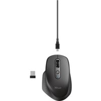 Trust Ozaa - Maus - ergonomisch - 6 Tasten - kabellos - kabelloser Empfänger (USB) - Schwarz